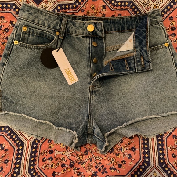 NWT Amuse Society Shoreline Denim Woven Short Size 27 - Picture 2 of 8